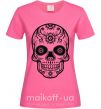 Женская футболка mexican skull Ярко-розовый фото