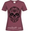 Женская футболка mexican skull Бордовый фото