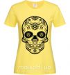 Женская футболка mexican skull Лимонный фото