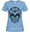 Женская футболка mexican skull Голубой фото