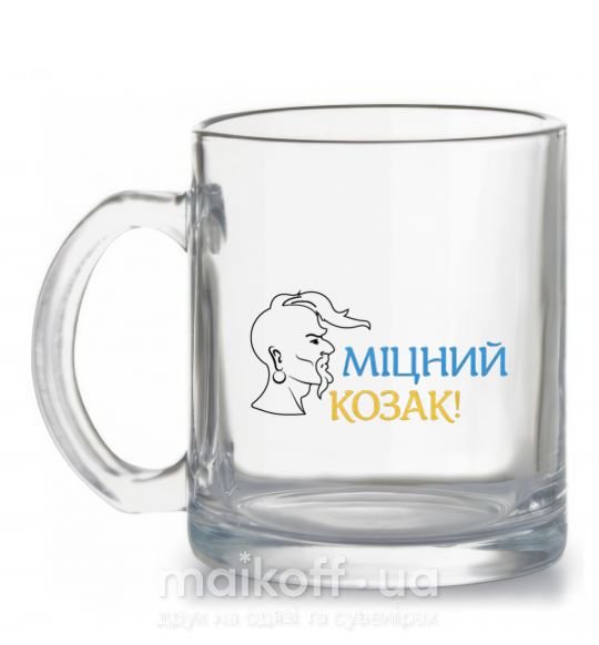 Чашка стеклянная Міцний козак Прозрачный фото