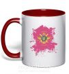 Чашка с цветной ручкой Збройні сили України PINK Красный фото