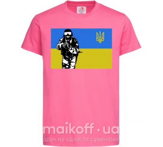 Детская футболка Захисник version 2 Ярко-розовый фото