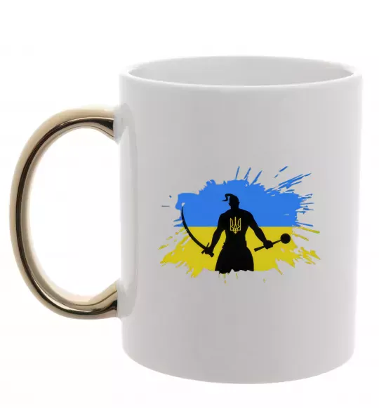 Чашка с цветной ручкой Козак Золото фото