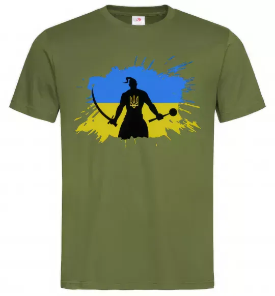 Чоловіча футболка Козак Оливковий фото