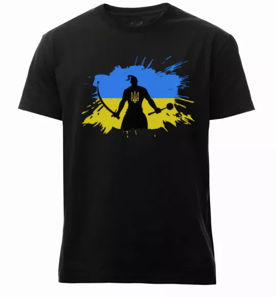 Мужская премиум футболка Козак Черный фото