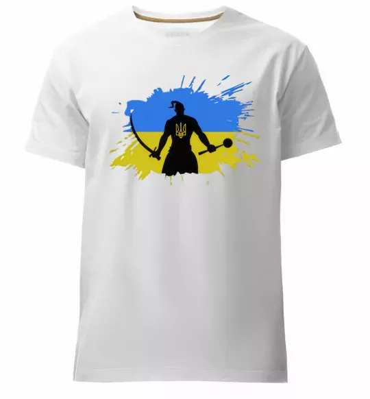 Мужская премиум футболка Козак Белый фото