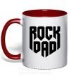 Чашка с цветной ручкой Rock dad Красный фото