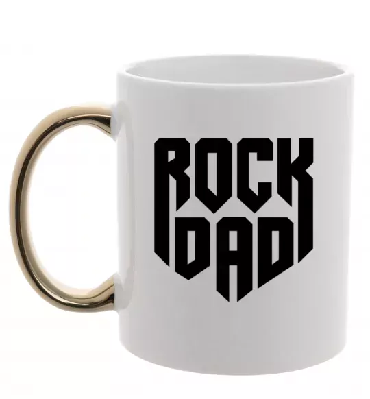 Чашка с цветной ручкой Rock dad Золото фото