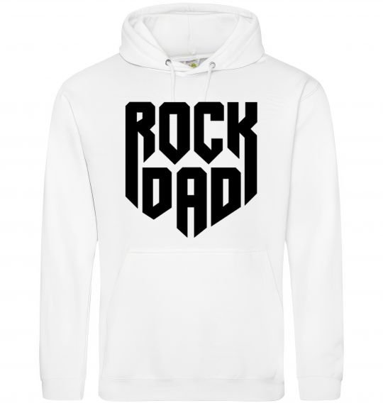 Мужская толстовка (худи) Rock dad Белый фото