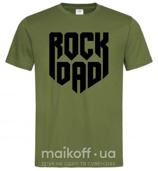 Мужская футболка Rock dad Оливковый фото