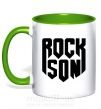 Чашка з кольоровою ручкою Rock son Зелений фото