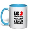 Чашка з кольоровою ручкою Так виглядає кращий к світі дядько Блакитний фото