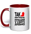 Чашка з кольоровою ручкою Так виглядає кращий к світі дядько Червоний фото