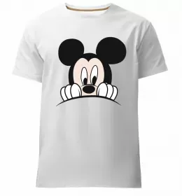 Мужская премиум футболка Чорно-білий Міккі Белый фото