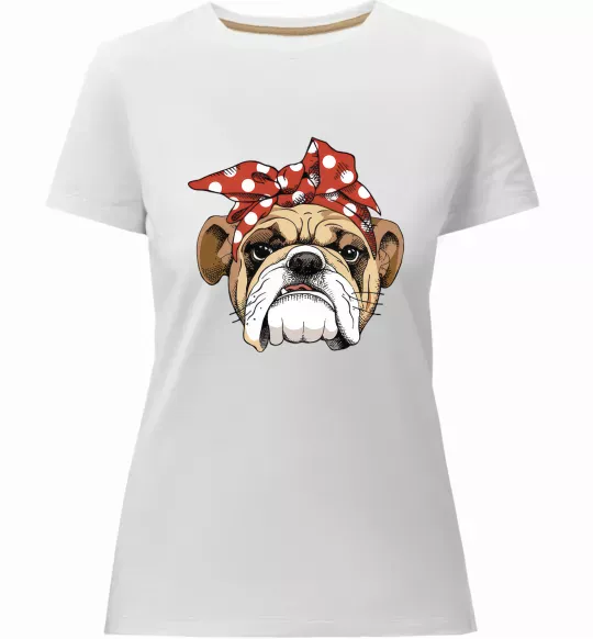Жіноча преміум футболка BOW BULLDOG Білий фото