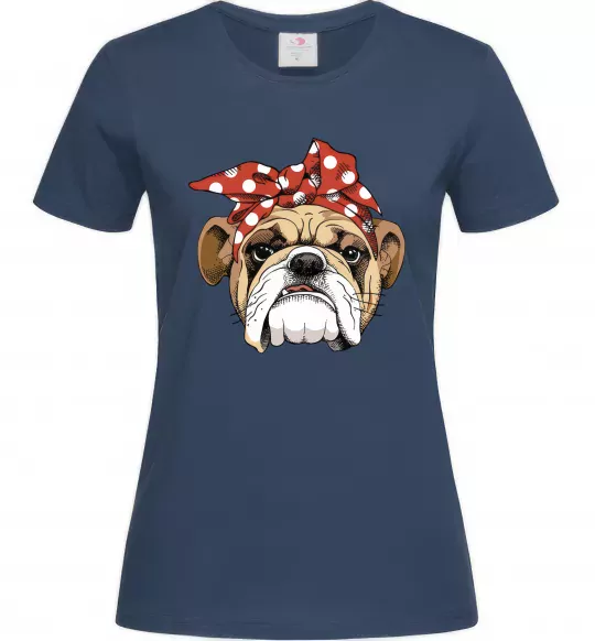 Жіноча футболка BOW BULLDOG Темно-синій фото