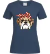 Жіноча футболка BOW BULLDOG Темно-синій фото