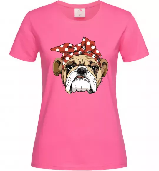 Жіноча футболка BOW BULLDOG Яскраво-рожевий фото