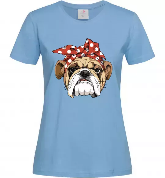 Жіноча футболка BOW BULLDOG Блакитний фото