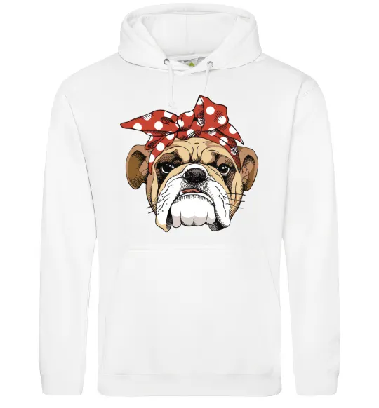 Жіноча толстовка (худі) BOW BULLDOG Білий фото
