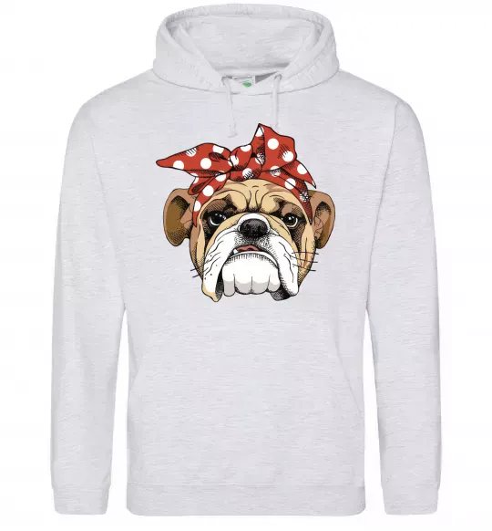 Жіноча толстовка (худі) BOW BULLDOG Сірий меланж фото