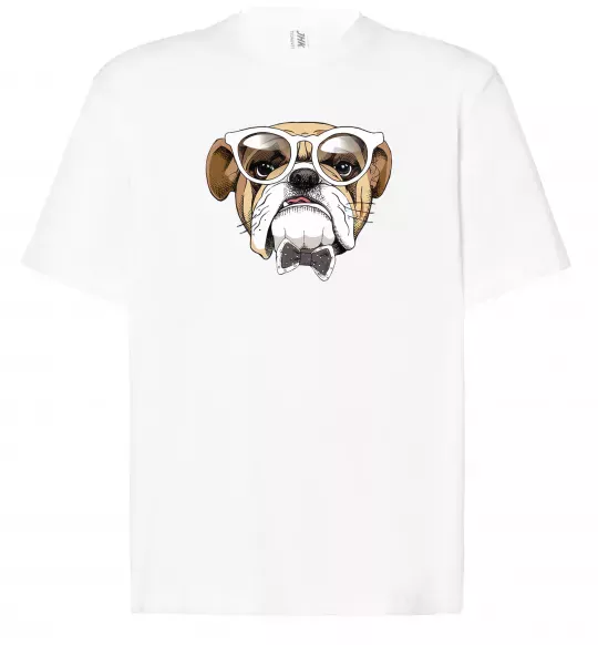 Футболка Оверсайз EYEGLASSES BULLDOG Белый фото