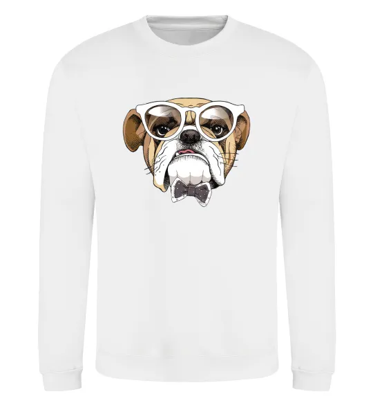 Свитшот EYEGLASSES BULLDOG Белый фото
