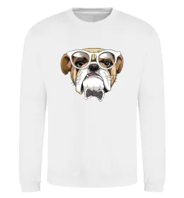 Світшот EYEGLASSES BULLDOG Білий фото
