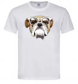 Мужская футболка EYEGLASSES BULLDOG Белый фото