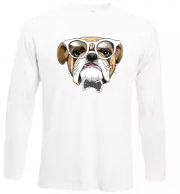 Лонгслив EYEGLASSES BULLDOG Белый фото