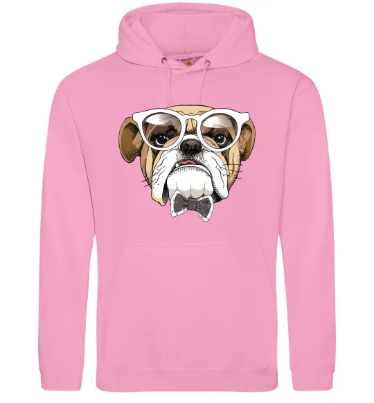 Чоловіча толстовка (худі) EYEGLASSES BULLDOG Рожевий фото
