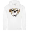 Чоловіча толстовка (худі) EYEGLASSES BULLDOG Білий Чоловіча толстовка (худі) EYEGLASSES BULLDOG Білий фото
