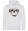 Чоловіча толстовка (худі) EYEGLASSES BULLDOG Сірий меланж Чоловіча толстовка (худі) EYEGLASSES BULLDOG Сірий меланж фото