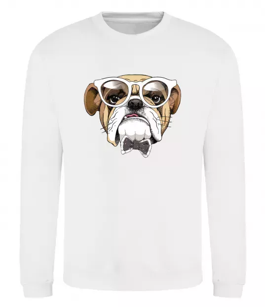 Світшот EYEGLASSES BULLDOG Білий фото