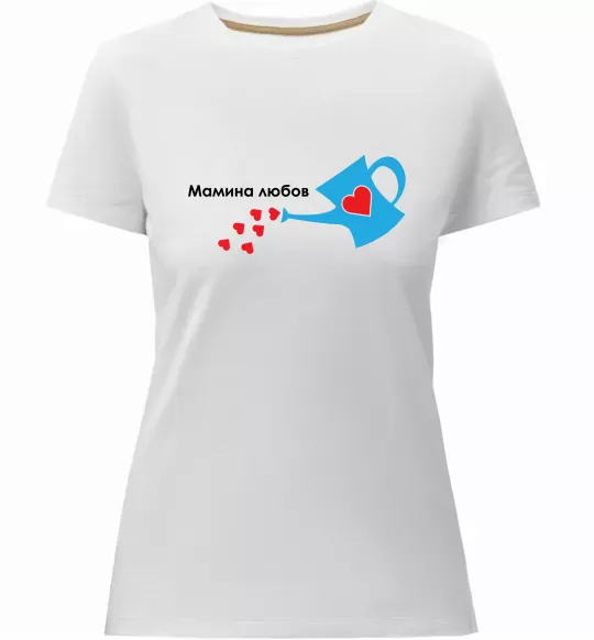Жіноча преміум футболка Мамина любов Білий фото