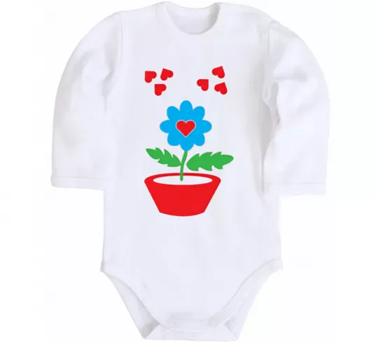 Дитячий бодік Любов Білий фото