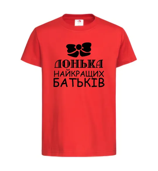 Дитяча футболка Донька найкращих батьків Червоний фото