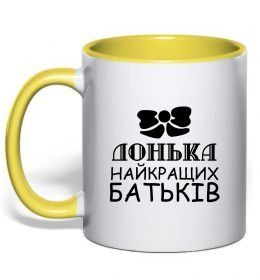 Чашка з кольоровою ручкою Донька найкращих батьків