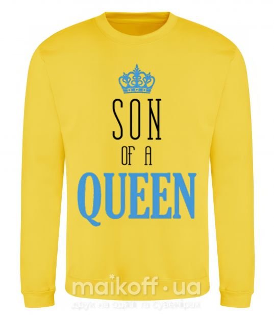 Світшот Son of a queen Сонячно жовтий фото
