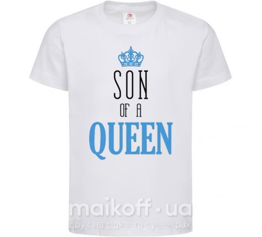 Детская футболка Son of a queen Белый фото