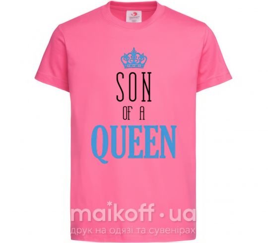 Дитяча футболка Son of a queen Яскраво-рожевий фото