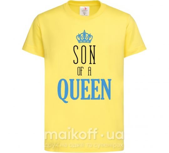 Детская футболка Son of a queen Лимонный фото