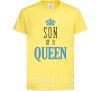 Детская футболка Son of a queen Лимонный фото