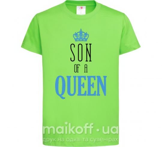 Дитяча футболка Son of a queen Лаймовий фото
