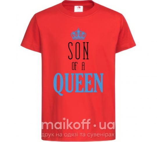 Детская футболка Son of a queen Красный фото