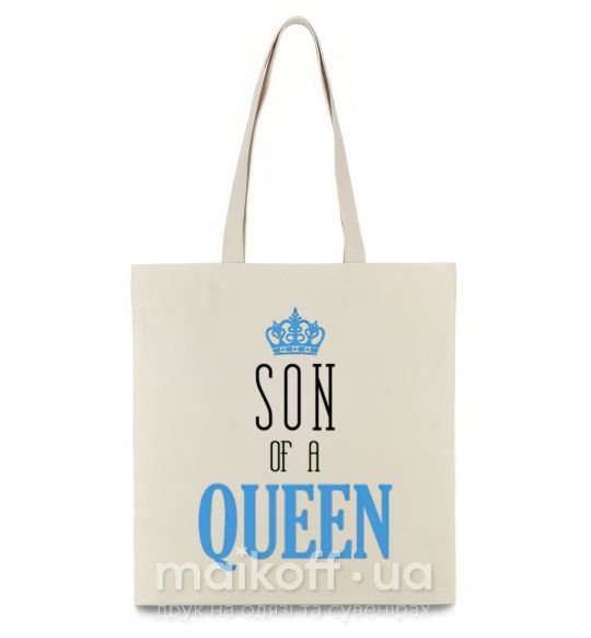 Эко-сумка Son of a queen Бежевый фото