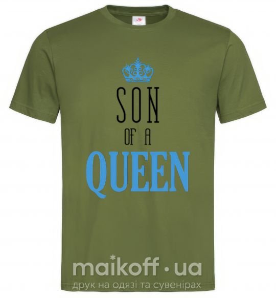 Чоловіча футболка Son of a queen Оливковий фото