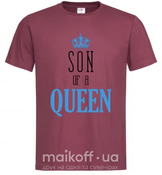 Чоловіча футболка Son of a queen Бордовий фото