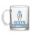 Чашка скляна Son of a queen Прозорий фото